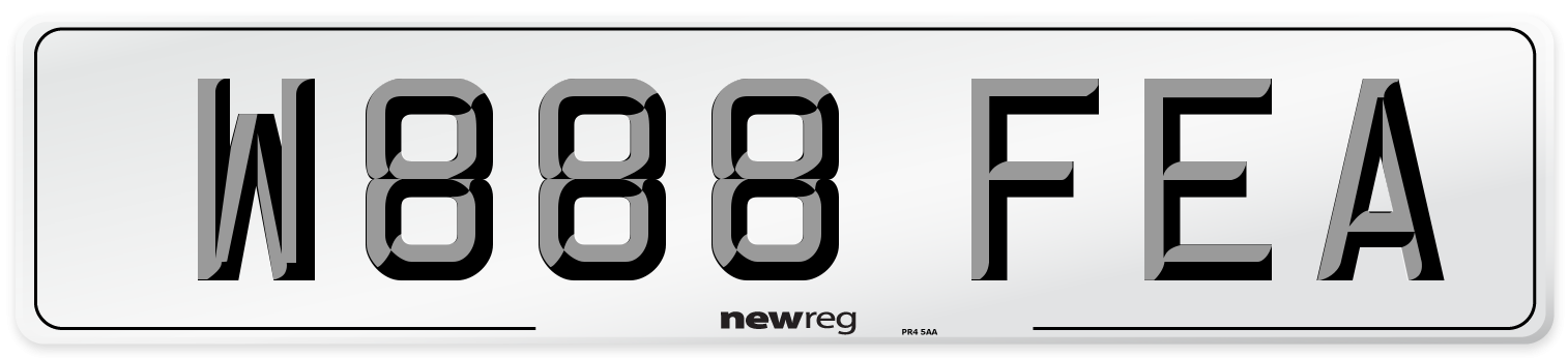 W888 FEA Number Plate from New Reg